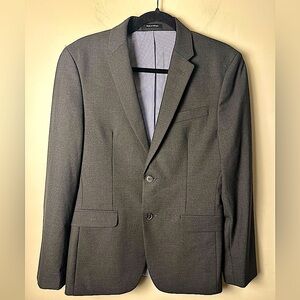 EGARA Men’s Size 38 Short - Skinny Fit Stretch Grey Two-Button Closure Blazer